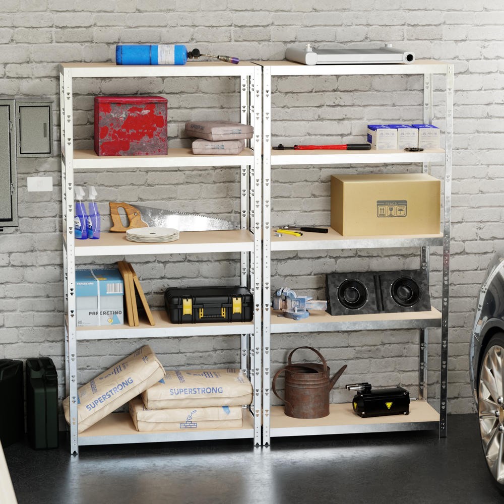 Lot de 2 Etagères Charges Lourdes 180x90x40cm - Gris