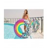 Bouée Gonflable Ronde XXL pour Piscine & Plage Ultra Confort, Flotteur Deluxe - Arc-En-Ciel Et Léopard ø120cm