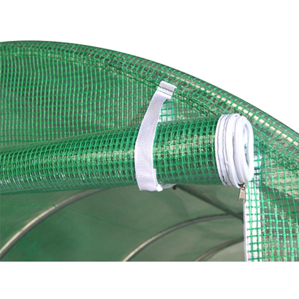 Serre de Jardin Tunnel 7m² - bache armée - avec fenêtres latérales et porte zipée Surface