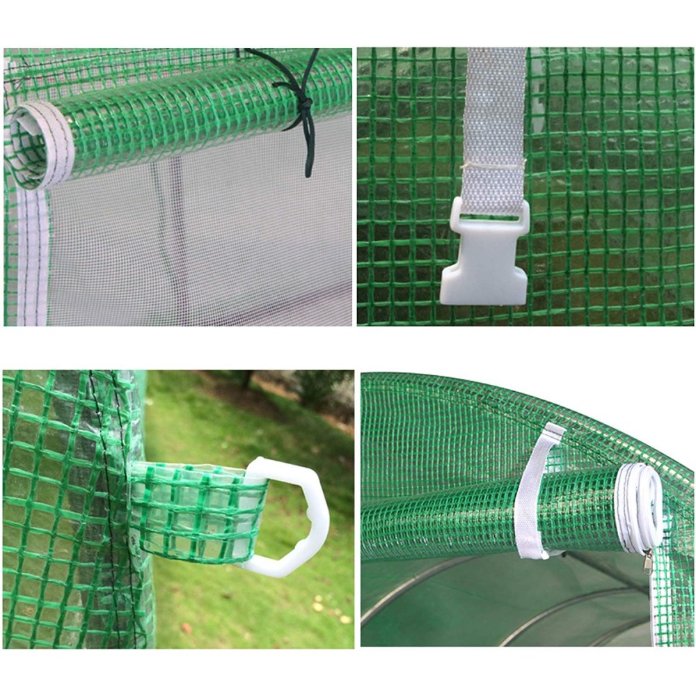 Serre de Jardin Tunnel 18m² - bache armée - avec fenêtres latérales et porte zipée Surface