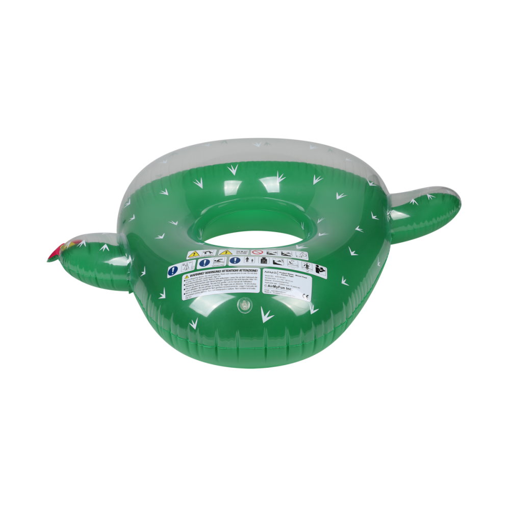 Bouée Gonflable Ronde XXL pour Piscine & Plage Ultra Confort, Flotteur Deluxe - Cactus ø130cm