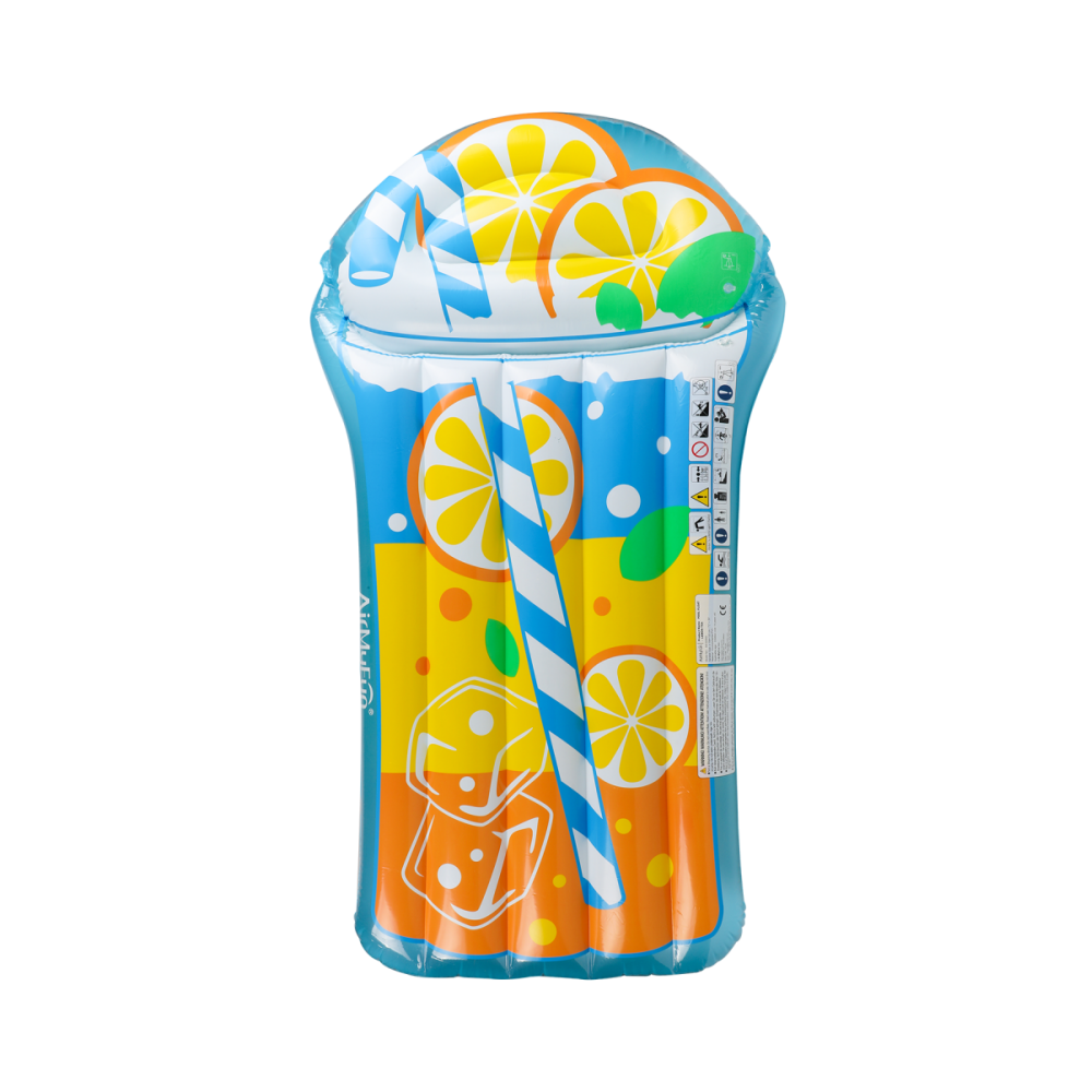 Matelas Gonflable d'Eau Géant, Ultra Confort, pour Piscine & Plage - Thé Citron 185 x 100 cm