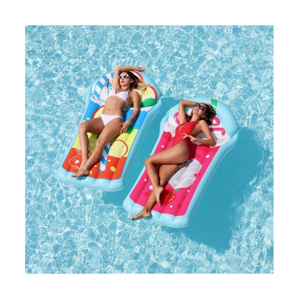 Matelas Gonflable d'Eau Géant, Ultra Confort, pour Piscine & Plage - Smoothie 185 x 100 cm