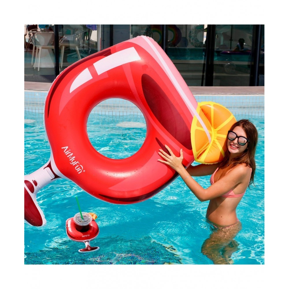 Bouée Gonflable XXL et Porte Boisson Gonflable pour Piscine & Plage - Pack Evasion Cocktail passion