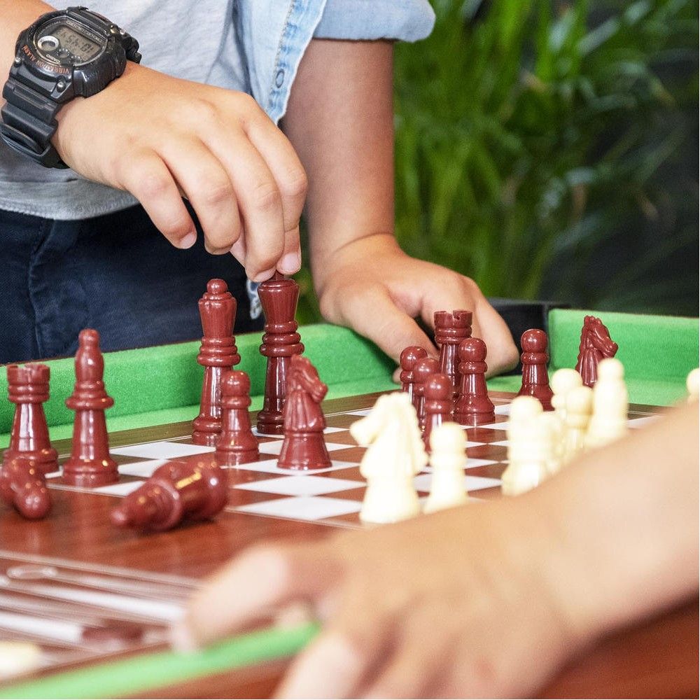 Table Multi Jeux 20 en 1 sur Pied, Multifonction avec Plateaux Modulables et Accessoires pour 20 jeux différents, 122x61x84 cm