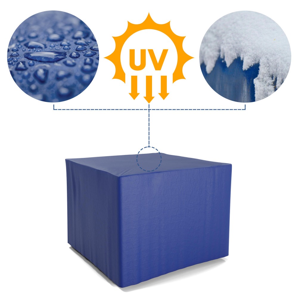 Table de jardin avec housse 4 personnes 90 X 90 X 75cm - Noir effet marbré