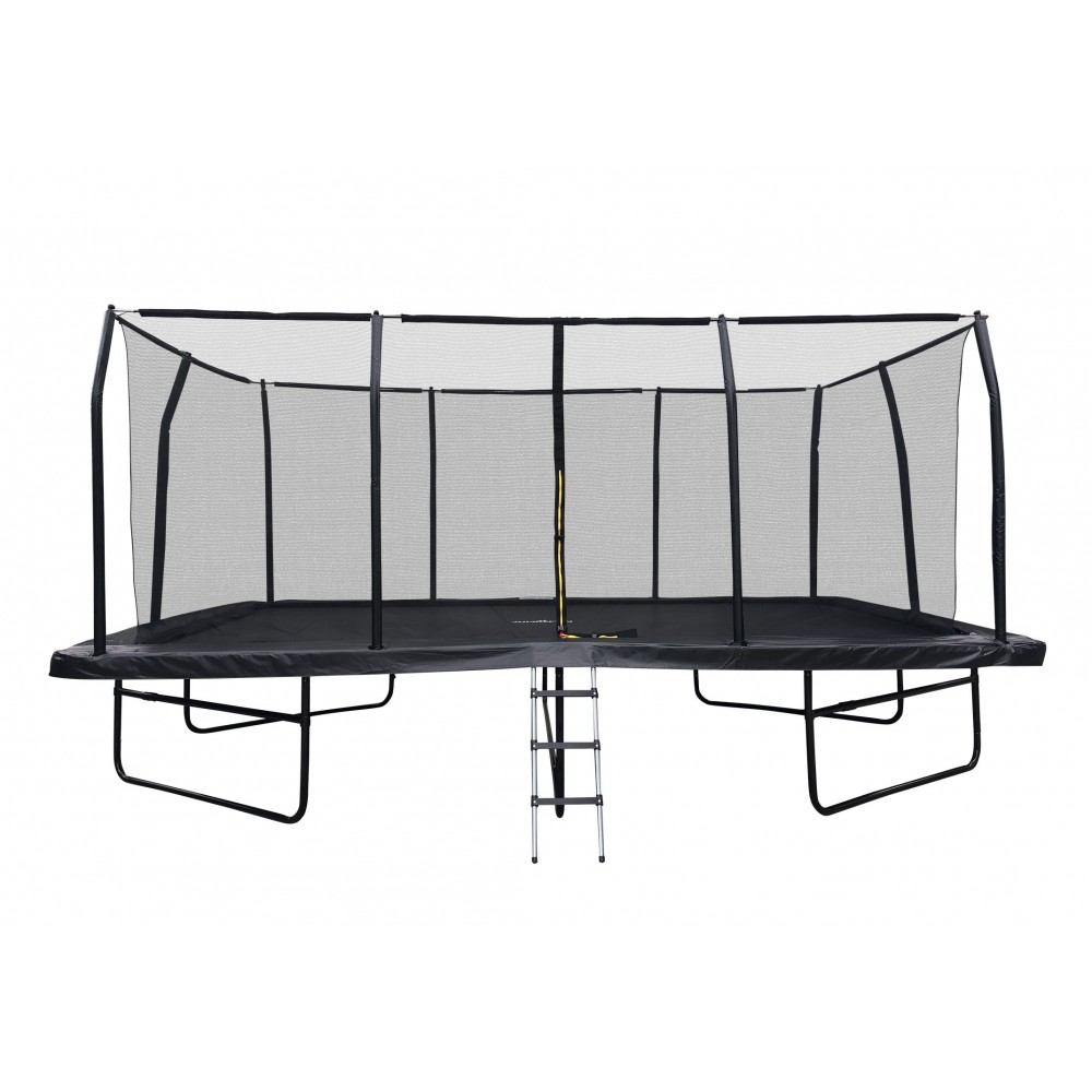 Trampoline rectangulaire 500 cm x 300 cm - filet de sécurité + matelas de protection + echelle - norme EU