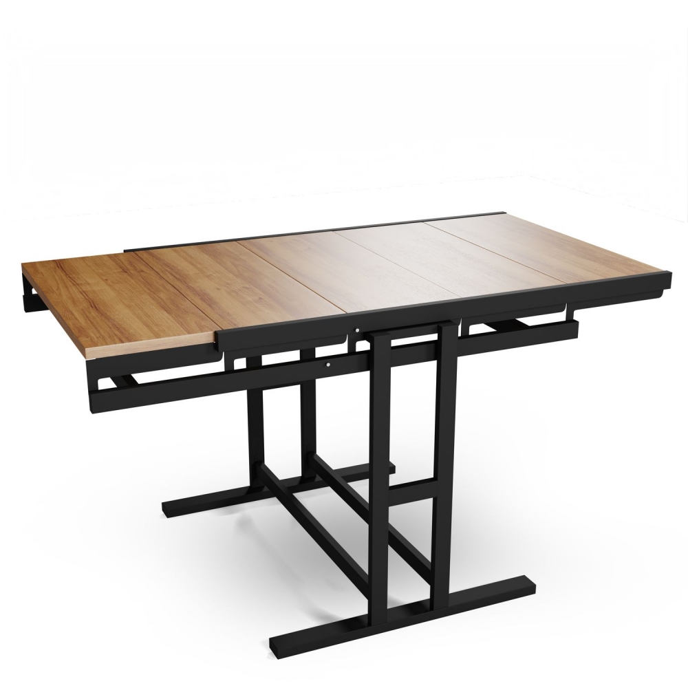 Table convertible en étagère MDF - 120 cm - brun