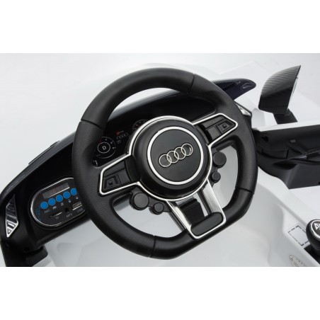 Audi R8 Spyder Voiture Electrique (2x35W) 100 x 59 x 44 cm - Marche av/ar, Phares, Musique, Ceinture et Télécommande parentale