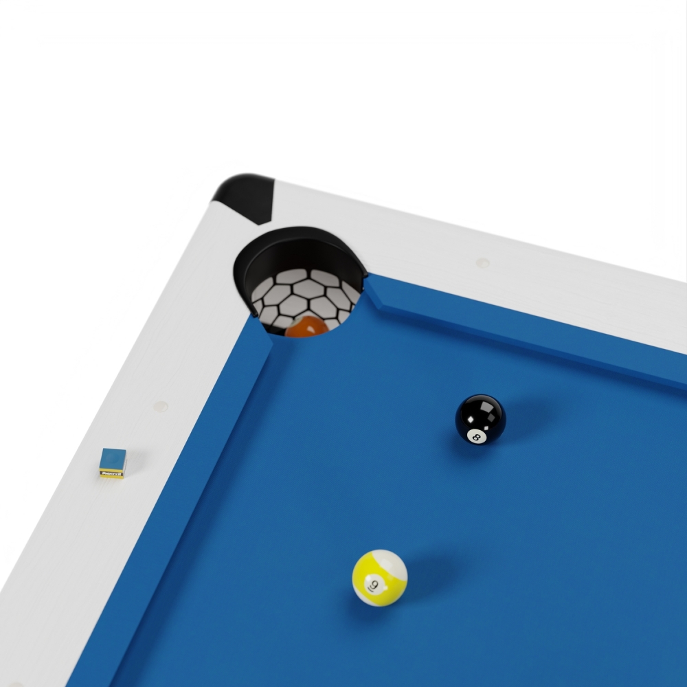 Billard Américain HARMONY 6Ft - 206,5 x 116,5 x 80 cm avec accessoires et plateau dînatoire - Couleur Ivoire