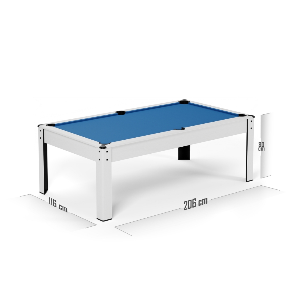 Billard Américain HARMONY 6Ft - 206,5 x 116,5 x 80 cm avec accessoires et plateau dînatoire - Couleur Ivoire