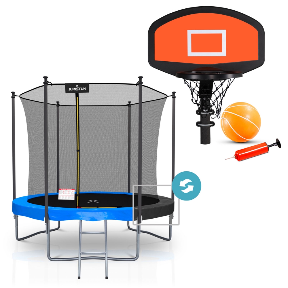 Pack Trampoline Classique 8 FT + Panier de basket rigide