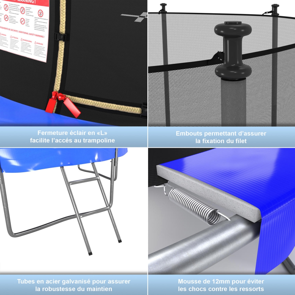 Pack Trampoline Classique 8 FT + Panier de basket rigide