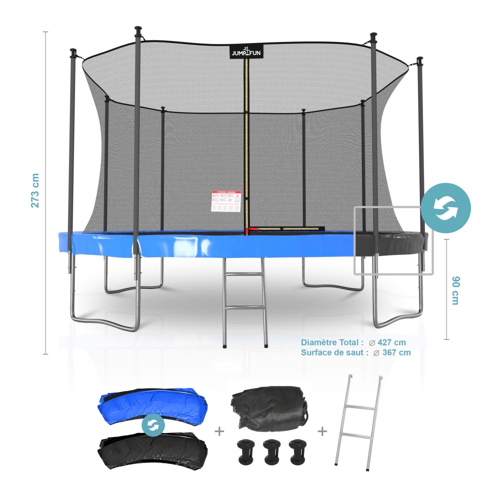 Pack Trampoline Classique 14 FT + Panier de basket souple