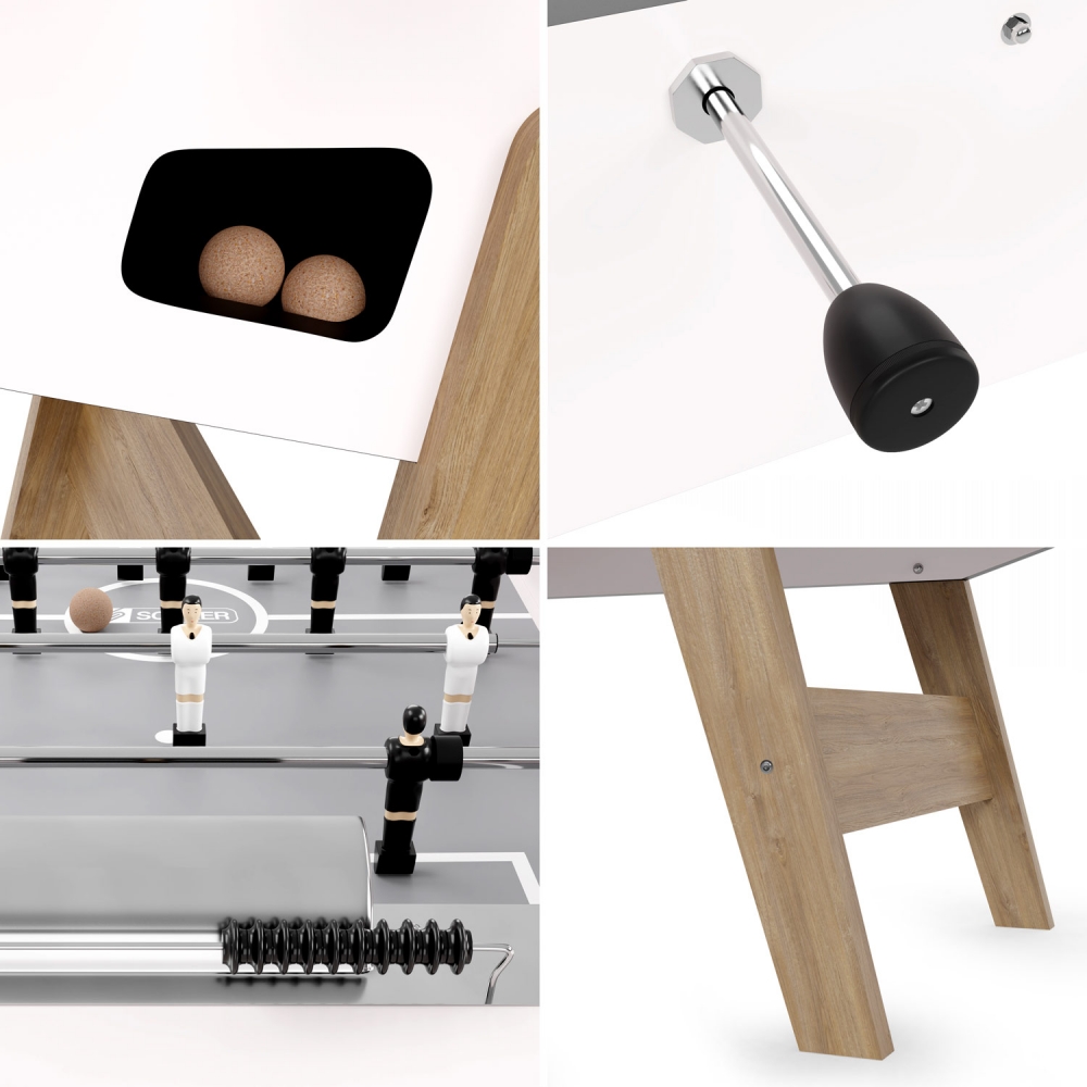 Baby-foot bistrot Coliseum blanc 153x75x90 cm