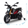 Moto Electrique Aprilia Dorsoduro 900 pour Enfant - avec Klaxon, Système Audio et Roulettes de soutien