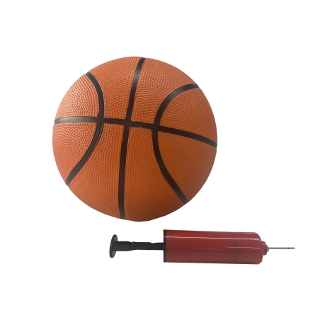 Ballon de basket orange taille 7 + pompe rouge