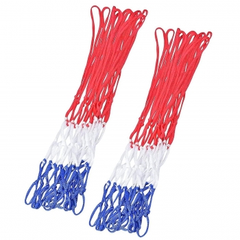 Lot de 2 filets de panier de basket-ball - Rouge, blanc, bleu