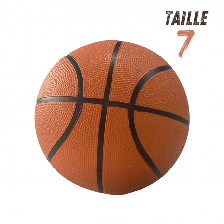 Ballon de basket orange taille 7 + pompe rouge