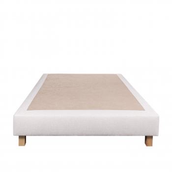 Sommier tapissier beige, Gamme Prestige Hôtel, bois massif + pieds offerts