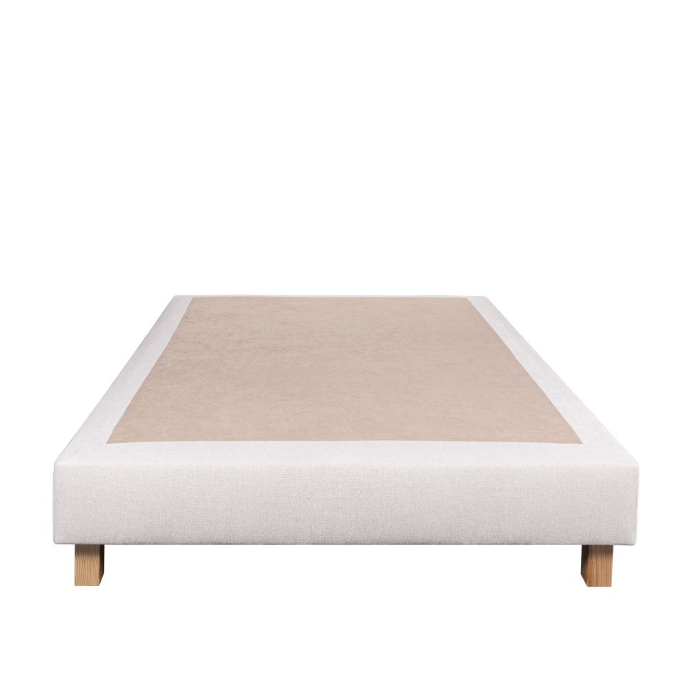 Sommier tapissier beige, Gamme Prestige Hôtel, bois massif + pieds offerts