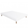 Sommier tapissier blanc, Gamme Prestige Hôtel, bois massif + pieds offerts