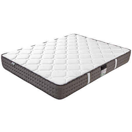 Matelas Zen, 20 cm, mousse haute densité, ferme, face été/hiver + 1 oreiller + couette