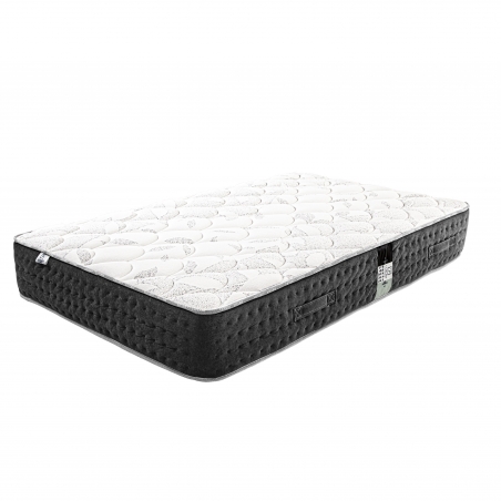 Matelas Serenite, Ressorts Ensachés, Mousse Haute Densité, ergonomique, Soutien très ferme + Oreiller