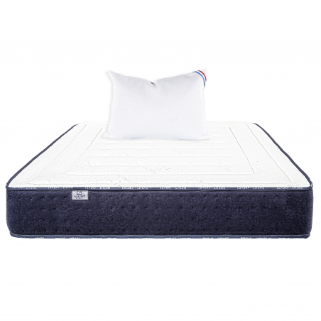 Matelas Nuage, 24 cm, mousse haute densité, mi-ferme, face été/hiver + 2 oreillers