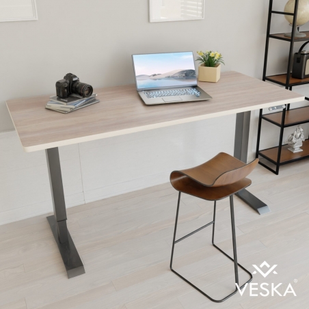 Bureau assis debout électrique 14070 cm - Plateau Couleur Bois / Pieds couleur au choix