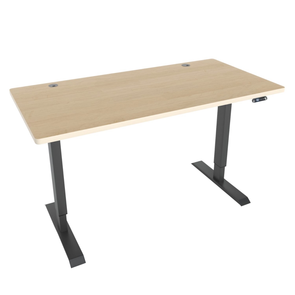 Bureau assis debout électrique 14070 cm - Plateau Couleur Bois clair / Pieds couleur au choix