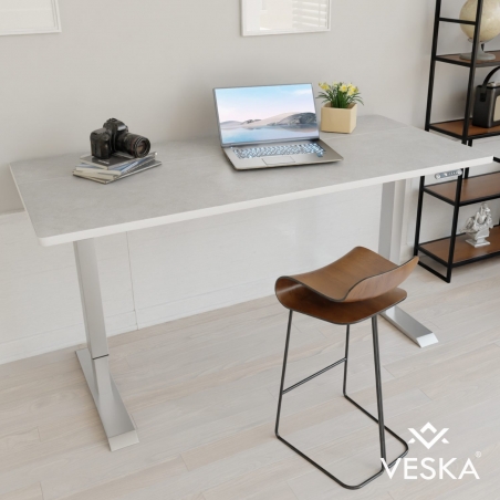 Bureau assis debout électrique 14070 cm - Plateau Blanc / Pieds couleur au choix