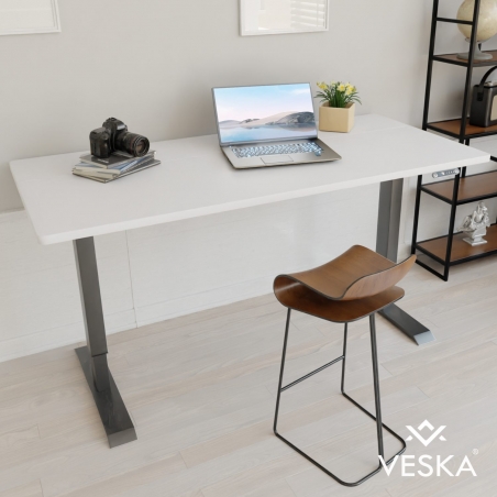 Bureau assis debout électrique 14070 cm - Plateau Blanc / Pieds couleur au choix