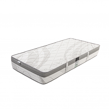 Ensemble Matelas Relaxation 26 cm, ressorts ensachés ferme face été/hiver + sommier blanc ep 13cm,