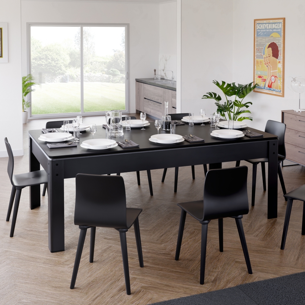 Billard Américain en kit 6Ft - 206,5 x 116,5 x 80 cm avec accessoires et plateau dînatoire - Noir