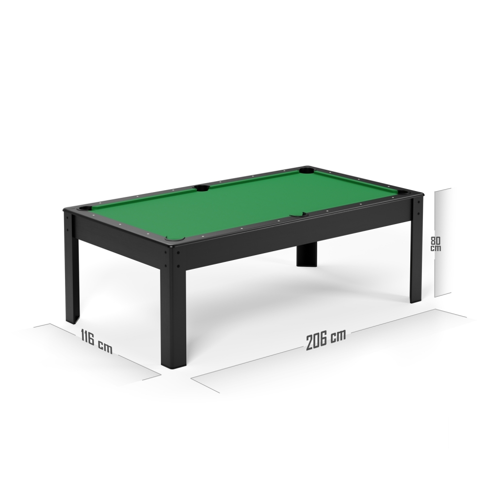 Billard Américain en kit 6Ft - 206,5 x 116,5 x 80 cm avec accessoires et plateau dînatoire - Noir