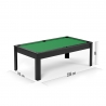 Billard Américain en kit 6Ft - 206,5 x 116,5 x 80 cm avec accessoires et plateau dînatoire - Noir