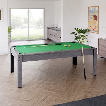 Billard Américain en kit 6Ft - 206,5 x 116,5 x 80 cm avec accessoires et plateau dînatoire - Gris