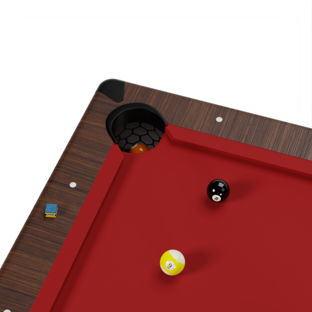 Billard Américain en kit 6Ft - 206,5 x 116,5 x 80 cm avec accessoires et plateau dînatoire - Couleur Bois Brut