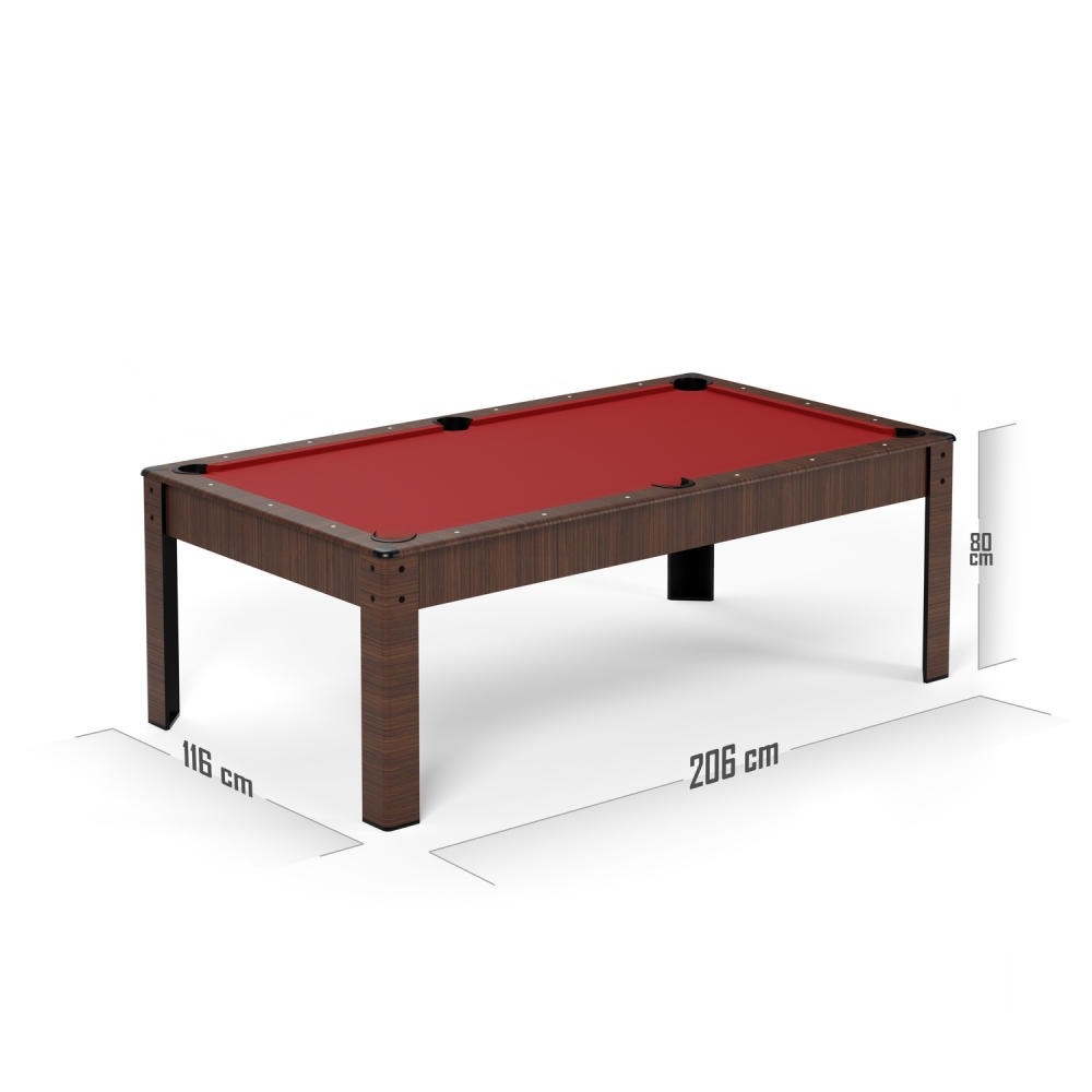 Billard Américain en kit 6Ft - 206,5 x 116,5 x 80 cm avec accessoires et plateau dînatoire - Couleur Bois Brut