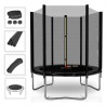 Trampoline de Jardin Deluxe - Taille au choix - Noir - Pack trampo Extérieur avec Filet de sécurité et Tapis de saut - Play4Fun