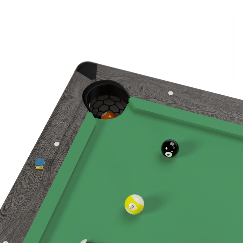 Billard Américain en kit 5FT - 183 x 100 cm avec accessoires - Couleur Bois Gris