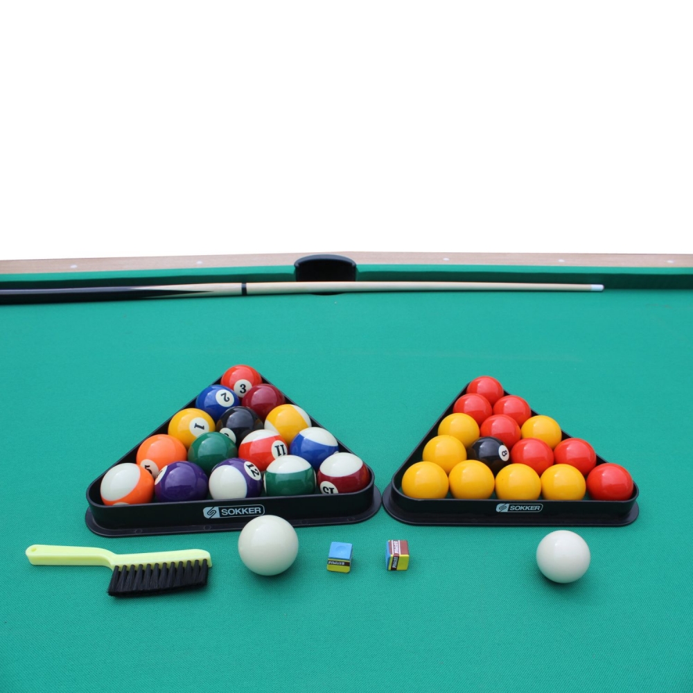 Billard Américain en kit 5FT - 183 x 102 cm avec accessoires - Couleur Bois Chene