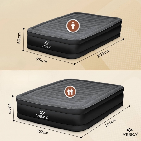 Matelas gonflable 2 places avec pompe électrique intégrée 
