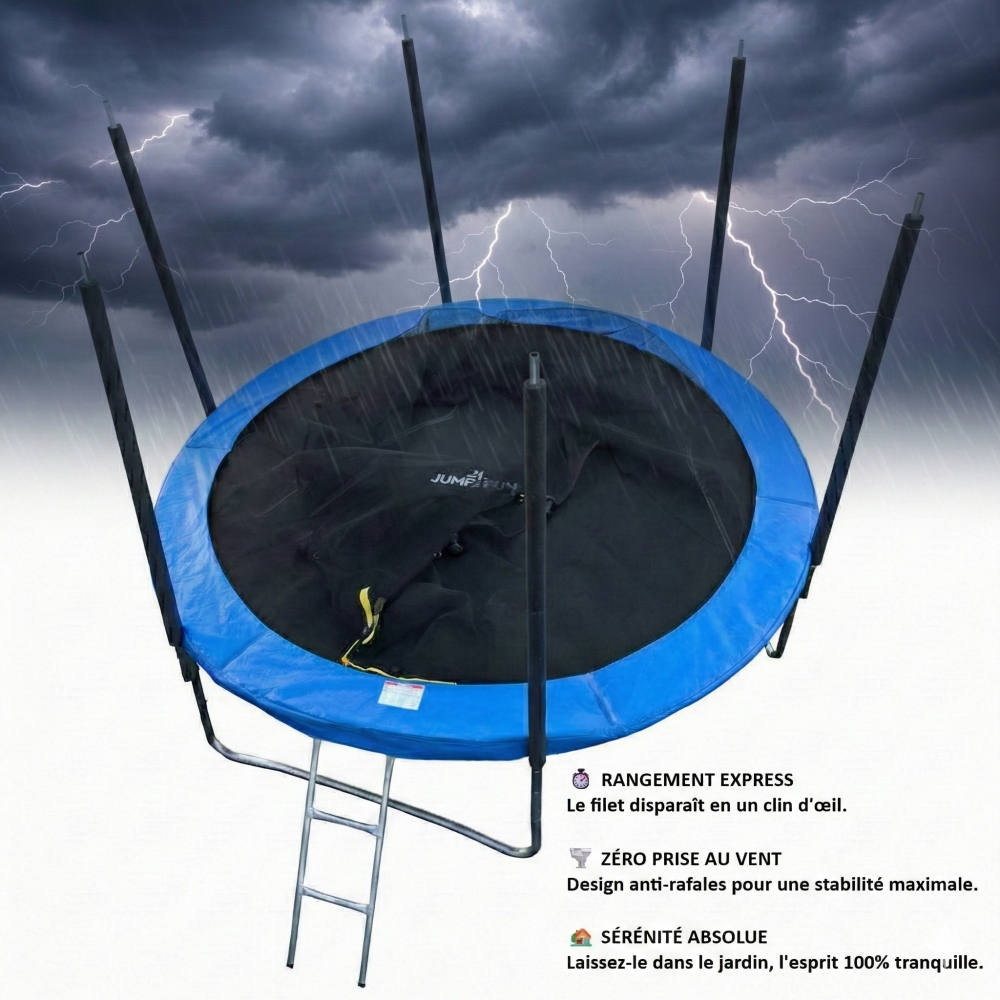 Trampoline Jump4Fun Classique 12FT - 366cm - Bleu