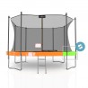 Trampoline extérieur 430 cm réversible - filet de sécurité + matelas de protection + echelle - norme EU