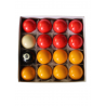 Set de 16 Boules de Billard Anglais en résine 2" (50,8mm) 7 boules jaunes, 7  boules rouges, 1 blanche et 1 noire