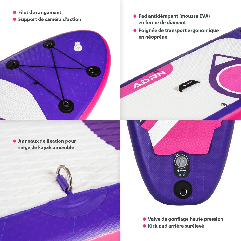 Stand up Paddle Gonflable 9' - CARVER ADRN 9' 30'' 5'' (274x76x13) - avec Pompe, Pagaie, Leash et Sac de transport