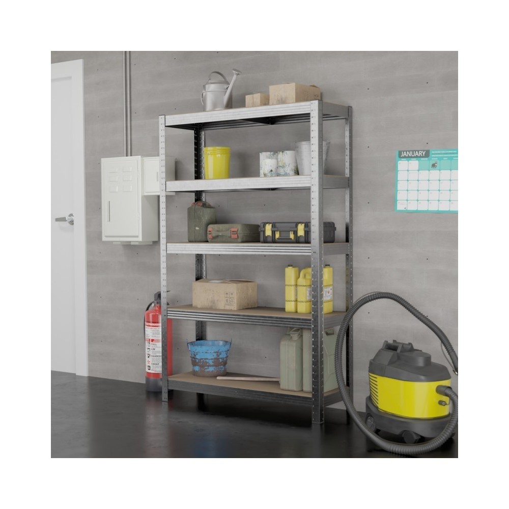 Étagère de rangement polyvalente en métal (lot de 2) Charge lourde Max 875kg - 180 X 90 X 40 cm - Gris