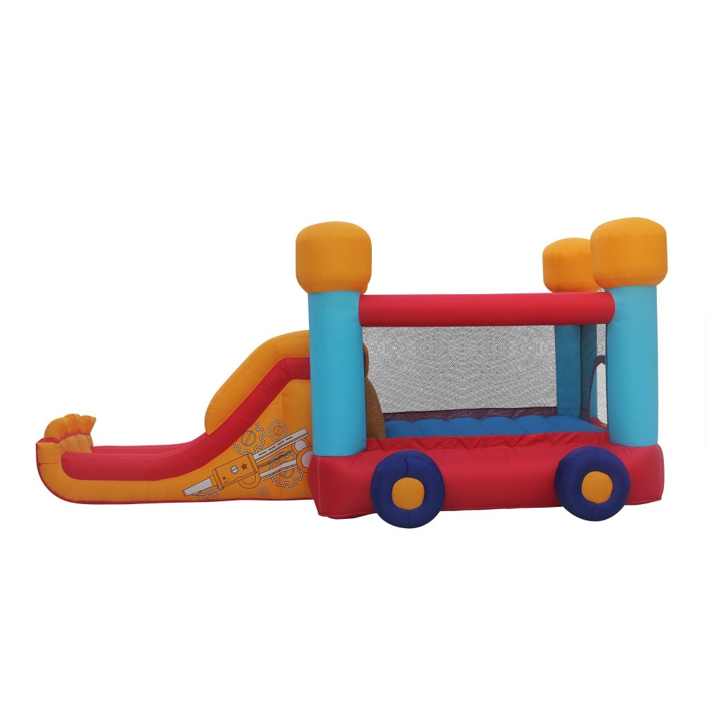 Château Gonflable Bobby avec Toboggan et escalade 4m60, souffleur et sac de rangement inclus